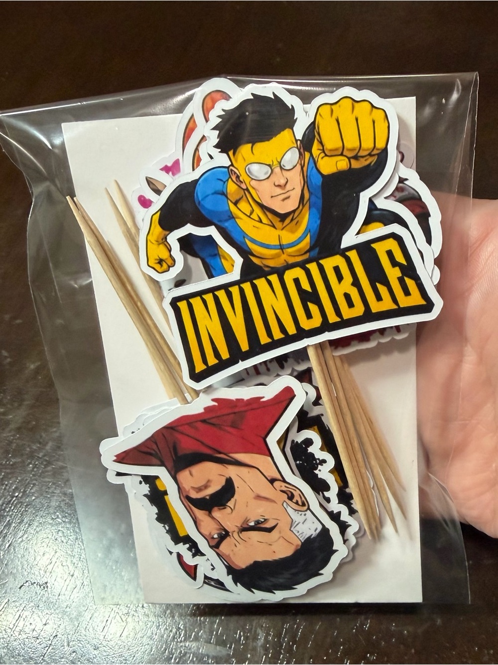 Invincible Comic Cupcake Toppers - Yellow/Blue
